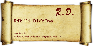 Réfi Diána névjegykártya