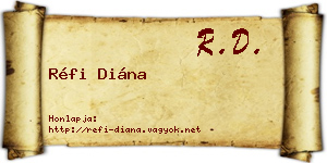 Réfi Diána névjegykártya